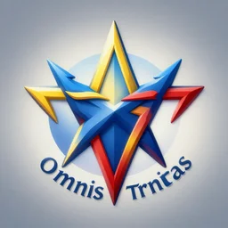 logo of the omnis trinitas, symbol of three, blue, yellow, red, highly detailed, 4k, sharp focus, gradient, artstation, cgsociety, rutkowski, octane render,
