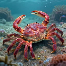 a scientific crab, digital art
