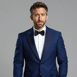hearts of iron 4 leader portrait of ryan reynolds wearing a blue tuxedo, 3 / 4 pose, trending on artstation, highly detailed, character portrait, ylva ljungqvist, paradox interactive
