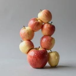 the letter alpha made from an apple