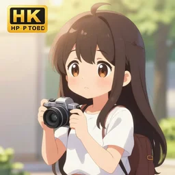 cute anime girl looking around a corner with a camera, cute, sweet, anime style, detailed, god rays, 4 k
