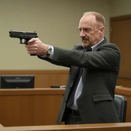 saul goodman shooting a glock 1 9 inside a courtroom