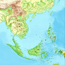 a geographical map of South East Asia