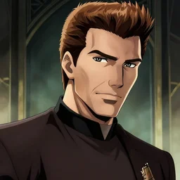 ilya kuvshinov anime illustration of james t. kirk, fine detail, perfect anime face, dramatic lighting, dynamic composition, moody, art deco, cel shading, vivid, stippled lighting, rich texture, yoshinari yoh, alphonse mucha, takashi murakami, ( ( ( colorful ) ) ), eguchi