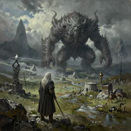 landscape, scene from gandalf and balrog. a 2 4. artgerm. a scene with high detail. beksinsky. epic ultrarealism. canvas, oil. cinematic wide angle lens