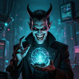 villian, electronic enigma, in the style of simon beasley