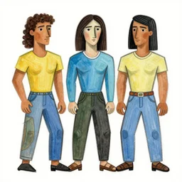 brazilian people drawn in a picasso style