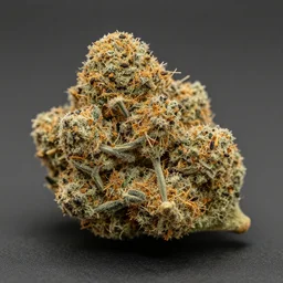 high quality picture of colour never seen before on a pristine nugget of o. g kush marijuana nugget