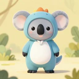 cartoon koala in T-Rex onesie