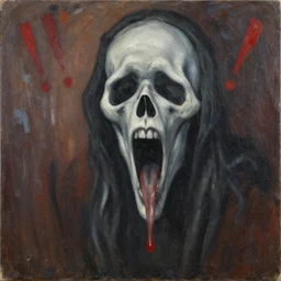( ( ( ( ( the scream ) ) ) ) ) in the style of!!!!! zdzisław beksinski!!!!!, oil on canvas