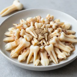 food photography of a human teeth salad with lots of human teeth and a pinch of human teeth with a side of human teeth