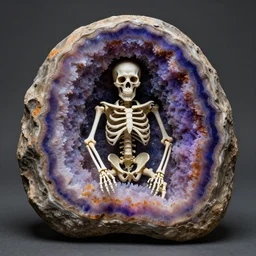 ( a skeleton in a colorful geode ), ( ultra realistic, ultra 4 k, provided by unreal engine, artstation, archeological discover, realisms, photography )