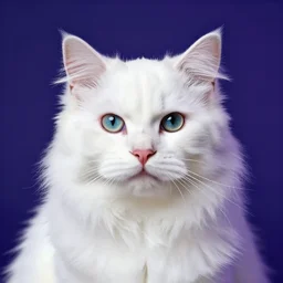 symmetry!! stunning portrait of white fluffy cat, forced witness, miami memory, secretlycanadian, by victo ngai, kilian eng vibrant colors, dynamic lighting, digital art, winning award masterpiece, fantastically beautiful, illustration, aestheticly inspired by beksinski and dan mumford, upscale with simon stalenhag work, artstation, 8 k