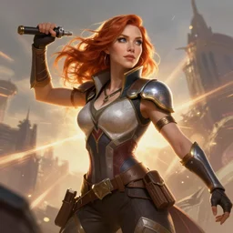 Christina Hendricks  as an Apex Legends character digital illustration portrait design by, Mark Brooks and Brad Kunkle detailed, gorgeous lighting, wide angle action dynamic portrait