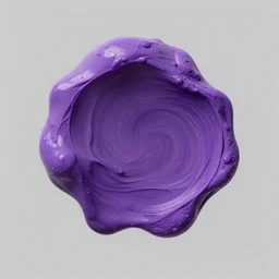 an abstract form in purple wax floating in cadovious design