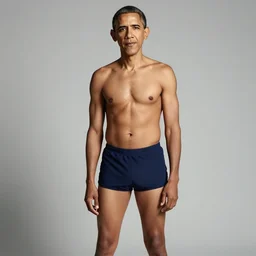 Photo of Barack Obama in swimsuit, soft studio lighting, photo taken by Anne Liebovitz for Abercrombie and Fitch, award-winning photograph, 24mm f/1.4