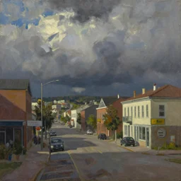 beautiful oil painting of downtown galva by olaf krans