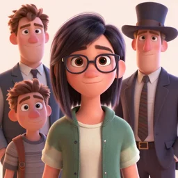 Lofi beautiful portrait Pixar style by Joe Fenton and Stanley Artgerm and Tom Bagshaw and Tim Burton