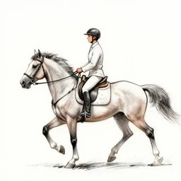 scetch of someone riding a horse