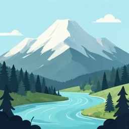 mountain water noisy illustration vector digital art trending on artstation h 7 6 8