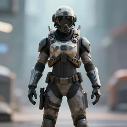 soft bokeh photo of a titanfall pilot, cinematic, fine details, symmetrical, 4 k, digital art, wallpaper
