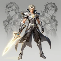 a character concept art!! by atey ghailan and yoshitaka amano. in the cartoon style of arcane!! dynamic pose, full body!! clear portrait of a league of legends hero!! fantasy weapon!! light effect. hyper detailed. glowing lights!! lineart. intricate, elegant, digital painting, artstation, smooth, sharp focus