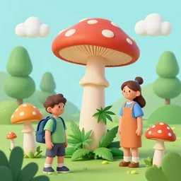 cannabis magic mushrooms people advocating for their own freedom to grow pot plants in their backyards, colorful whimsical fantasy, by chiho aoshima