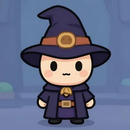 cute 2 d video game sprite character that looks like a dark wizard, tv still, 8 k