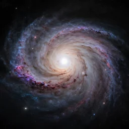A quasar at the center of an ancient galaxy, highly detailed, 4K, matte painting
