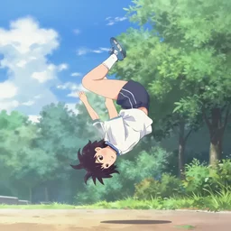 anime girl cartwheeling
