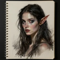 asset sheet, material study ( caricature ) elf by mark ryden dark foreboding