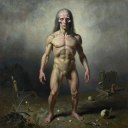a hyper real painting of yair lapid by h.r. giger