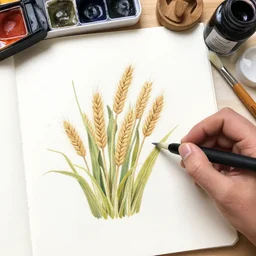 illustration, felt pen, brushes, inks, grain