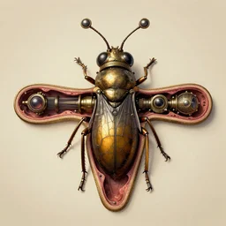 a steampunk insect cross section