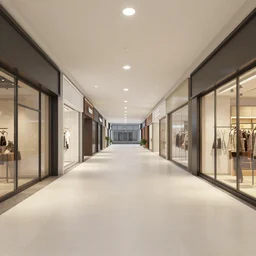 an indoor street with storefronts