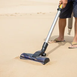 vacuuming sand