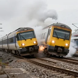 trains colliding at full speed