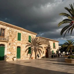 wide shot of brad pitt in mallorca