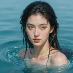 portrait of the goddess of water, digital painting, highly detailed, concept art, trending on artstation, epic composition, sharp focus, flawless render, masterpiece, perfect face, perfect anatomy, volumetric lighting, realistic