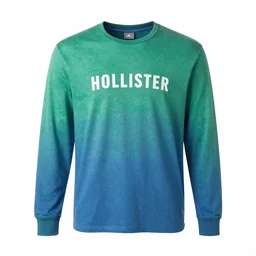green and blue vaporwave long sleeve hollister t shirt