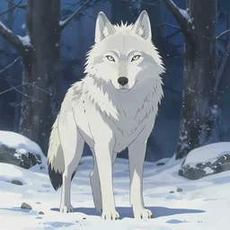 wolf, winter, makoto shinkai