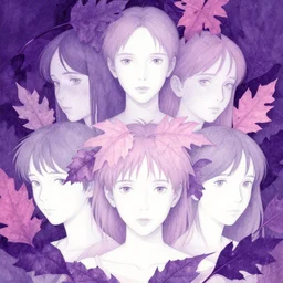 portrait, nightmare anomalies, leaves by miyazaki, violet and pink palette, white, illustration, kenneth blom, mental alchemy, james jean, pablo amaringo, naudline pierre, contemporary art, hyper detailed
