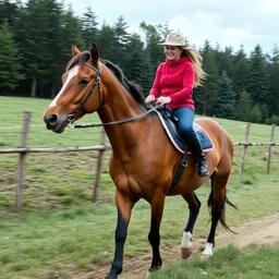 a horse riding a horse.