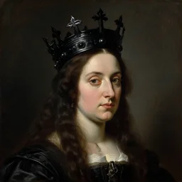 The portrait of Lady in black wax crown by Francisco Goya, dark fantasy, witcher, very detailed oil painting, masterpiece, 8k
