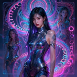 olivia cheng, altered carbon, neon, dreamy vibe, fibonacci, sweat drops, insane intricate, highly detailed, cinematic, atmospheric. digital painting, artstation, concept art, smooth, sharp focus, illustration, unreal engine 5, 8 k, art by artgerm and greg rutkowski and alphonse mucha, laura sava, laura palmer