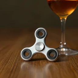 still life of a fidget spinner with a glass of wine by rembrandt