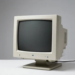 old computer monitor humanoid, black body