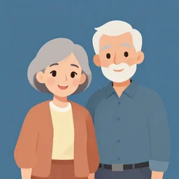 a happy old couple, clean cel shaded vector art. shutterstock. behance hd by lois van baarle, artgerm, helen huang, by makoto shinkai and ilya kuvshinov, rossdraws, illustration