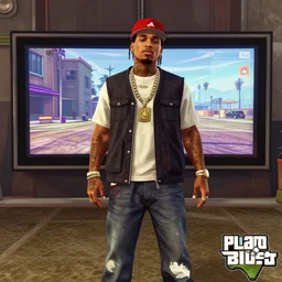 playboi carti in the gta v loading screen, masterpiece, 8 k, 4 k, art by stephen bliss