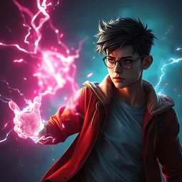 a teenager with super powers, style artstation, style greg rutkowsk, comic art book,, octane render, unreal engine 6, epic game graphics, fantasy, ciberpunk, post - apocaliptic, ray tracing